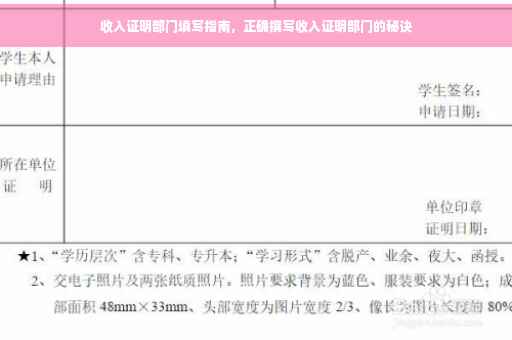 收入证明部门填写指南，正确撰写收入证明部门的秘诀