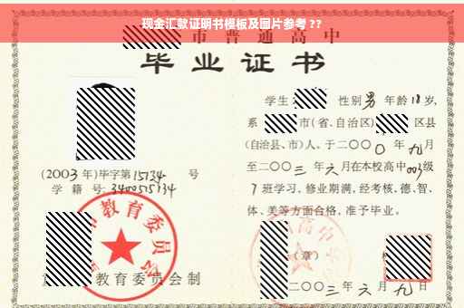 现金汇款证明书模板及图片参考 ??