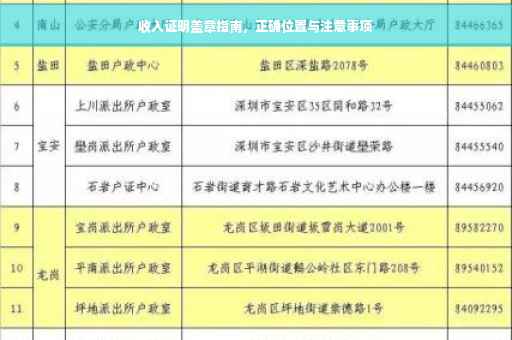 收入证明盖章指南，正确位置与注意事项