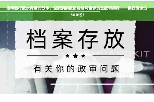 揭秘银行流水背后的故事，深度洞察流动脉络与巨额资金流转真相——银行流水达300亿！