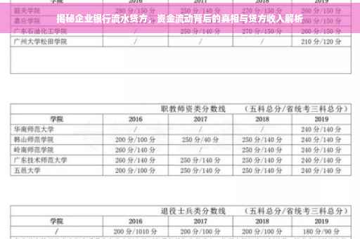 揭秘企业银行流水贷方，资金流动背后的真相与贷方收入解析