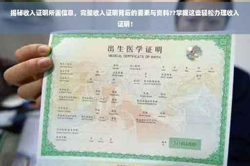 揭秘收入证明所需信息，完整收入证明背后的要素与资料??掌握这些轻松办理收入证明！