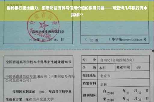 揭秘银行流水能力，洞悉财富流转与信用价值的深度洞察——可查询几年银行流水揭秘??