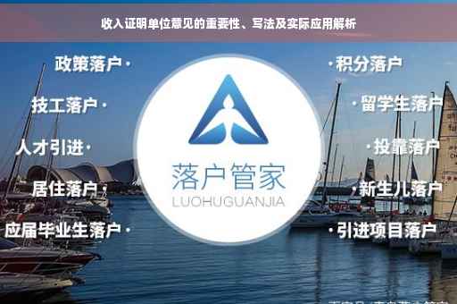收入证明单位意见的重要性、写法及实际应用解析
