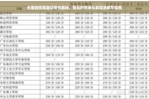 长期病假医院证明书揭秘，背后的故事与真相及撰写指南