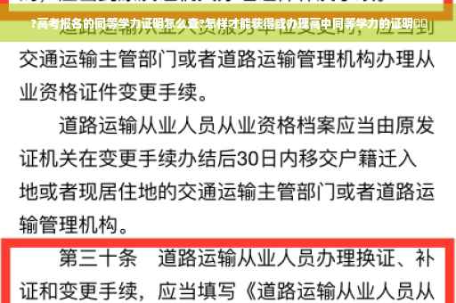 ?高考报名的同等学力证明怎么查?怎样才能获得或办理高中同等学力的证明⚡️
