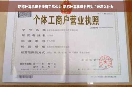 职称计算机证书没有了怎么办-职称计算机证书丢失广州怎么补办