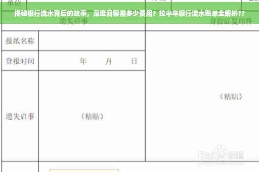 揭秘银行流水背后的故事，深度洞察需多少费用？拉半年银行流水账单全解析??