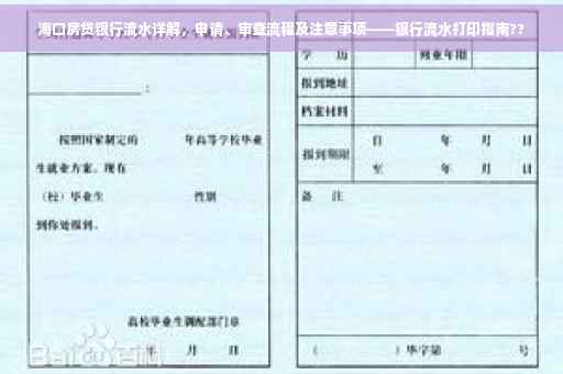 海口房贷银行流水详解，申请、审查流程及注意事项——银行流水打印指南??