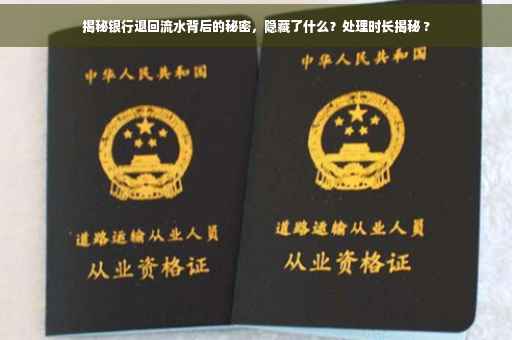 揭秘银行退回流水背后的秘密，隐藏了什么？处理时长揭秘 ?