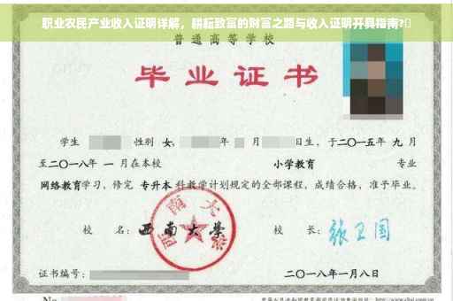 职业农民产业收入证明详解，耕耘致富的财富之路与收入证明开具指南?✨