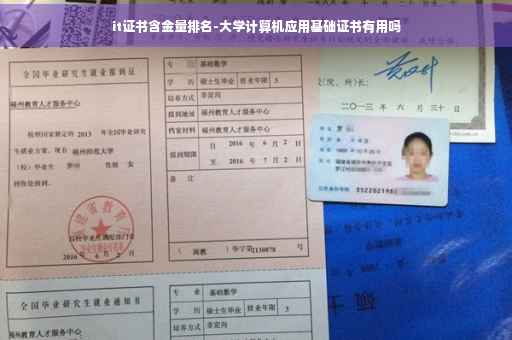 it证书含金量排名-大学计算机应用基础证书有用吗