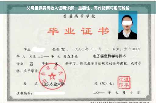 父母担保买房收入证明详解，重要性、写作指南与细节解析