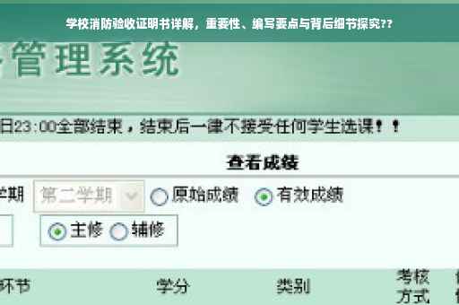 学校消防验收证明书详解，重要性、编写要点与背后细节探究??