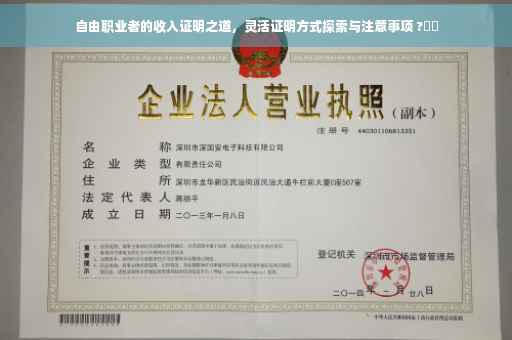 自由职业者的收入证明之道，灵活证明方式探索与注意事项 ?⚡️