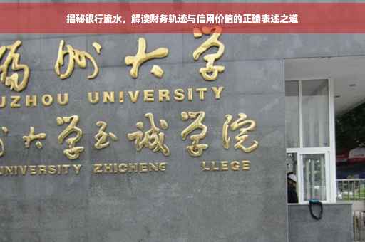 揭秘银行流水，解读财务轨迹与信用价值的正确表述之道