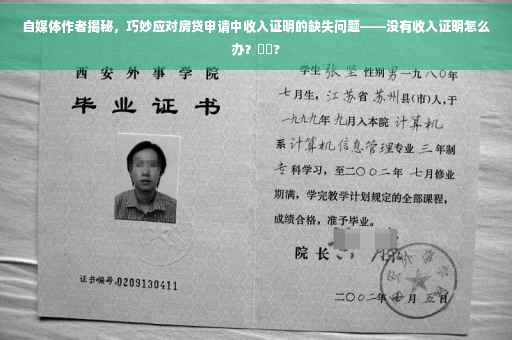 自媒体作者揭秘，巧妙应对房贷申请中收入证明的缺失问题——没有收入证明怎么办？⚡️?
