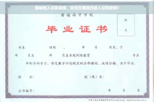 揭秘收入证明真相，如何合理提升收入证明数额？