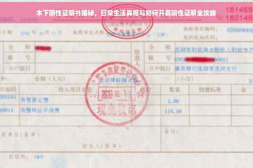 木下阴性证明书揭秘，日常生活真相与如何开具阴性证明全攻略