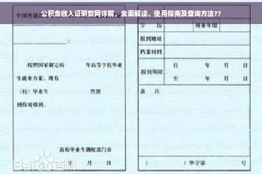 公积金收入证明官网详解，全面解读、使用指南及查询方法??