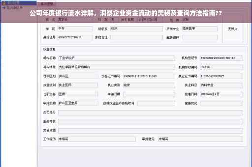 公司年度银行流水详解，洞察企业资金流动的奥秘及查询方法指南??