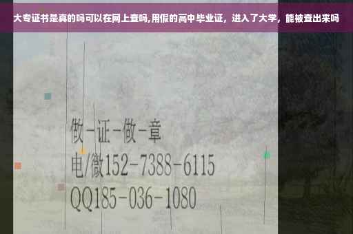 大专证书是真的吗可以在网上查吗,用假的高中毕业证，进入了大学，能被查出来吗