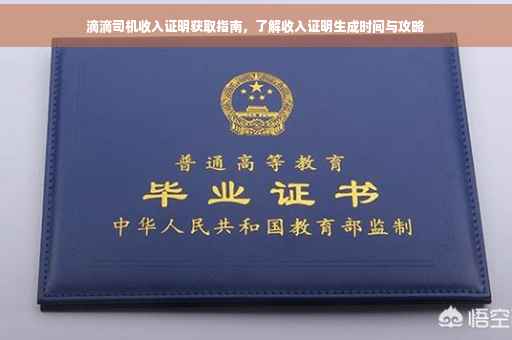 滴滴司机收入证明获取指南，了解收入证明生成时间与攻略