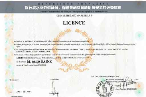 银行流水业务验证码，保障金融交易透明与安全的必备措施