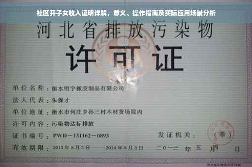 社区开子女收入证明详解，意义、操作指南及实际应用场景分析