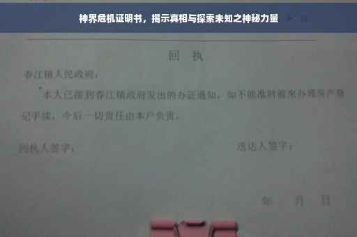 神界危机证明书，揭示真相与探索未知之神秘力量