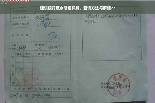 建设银行流水明细详解，查询方法与解读??