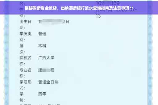 揭秘购房资金流转，出纳买房银行流水查询指南及注意事项??