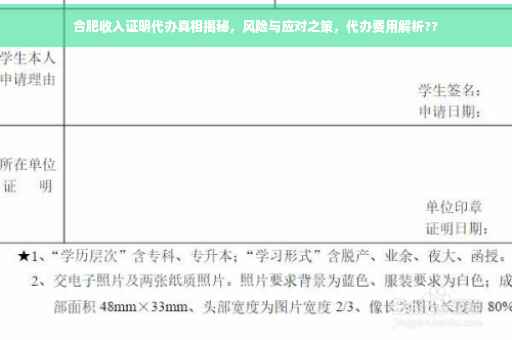 合肥收入证明代办真相揭秘，风险与应对之策，代办费用解析??