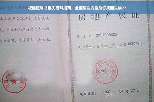 权属证明书丢失应对指南，全面解决方案助你找回失物??