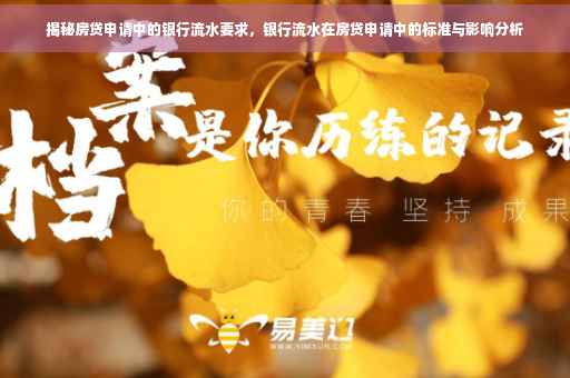 揭秘房贷申请中的银行流水要求，银行流水在房贷申请中的标准与影响分析