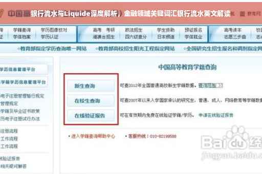 银行流水与Liquide深度解析，金融领域关键词汇银行流水英文解读