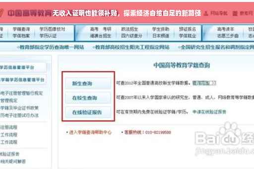 无收入证明也能领补贴，探索经济自给自足的新路径
