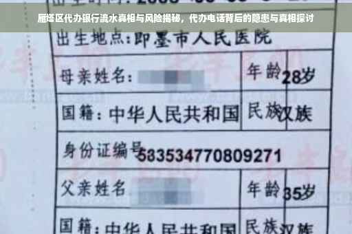 雁塔区代办银行流水真相与风险揭秘，代办电话背后的隐患与真相探讨
