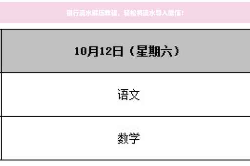 银行流水解压教程，轻松将流水导入微信！