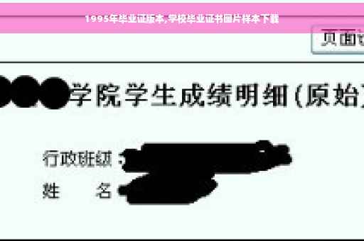 1995年毕业证版本,学校毕业证书图片样本下载