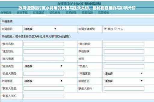政府调查银行流水背后的真相与民众关切，揭秘调查目的与影响分析