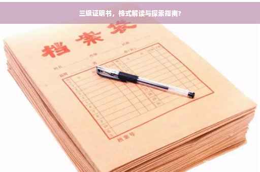 三级证明书，格式解读与探索指南?