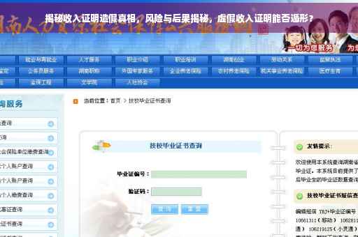 揭秘收入证明造假真相，风险与后果揭秘，虚假收入证明能否遁形？