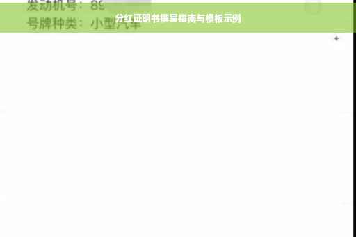 分红证明书撰写指南与模板示例