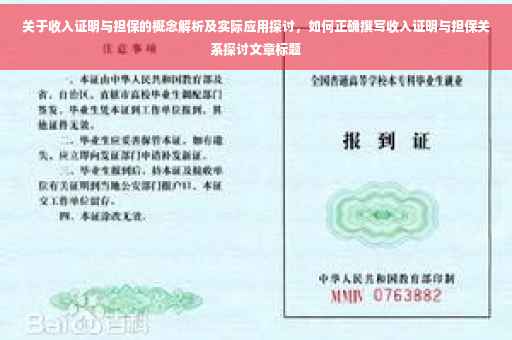 关于收入证明与担保的概念解析及实际应用探讨，如何正确撰写收入证明与担保关系探讨文章标题