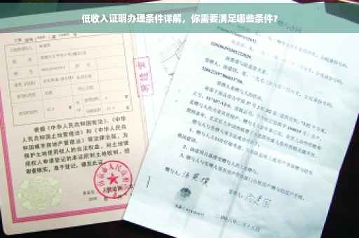 低收入证明办理条件详解，你需要满足哪些条件？