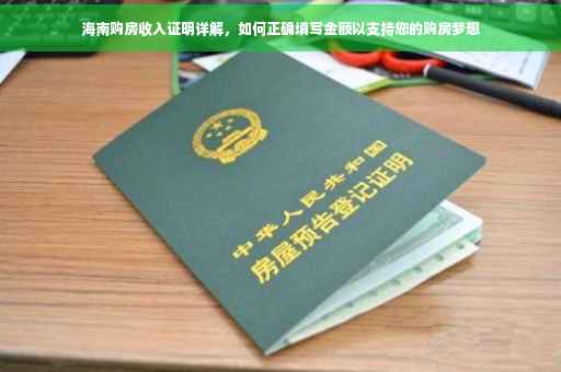海南购房收入证明详解，如何正确填写金额以支持您的购房梦想