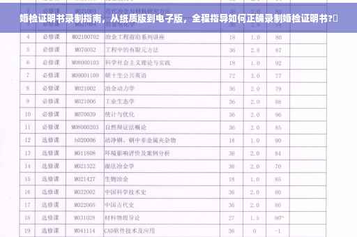 婚检证明书录制指南，从纸质版到电子版，全程指导如何正确录制婚检证明书?✨