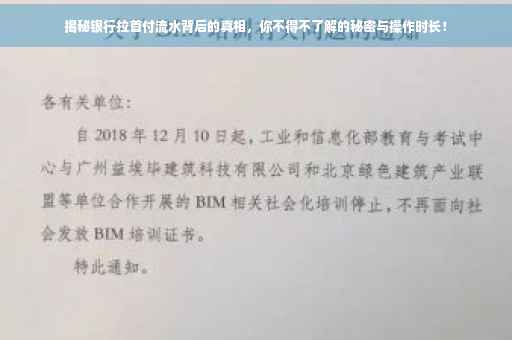 揭秘银行拉首付流水背后的真相，你不得不了解的秘密与操作时长！