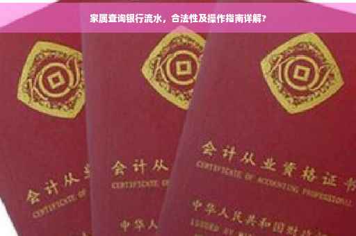 家属查询银行流水，合法性及操作指南详解?